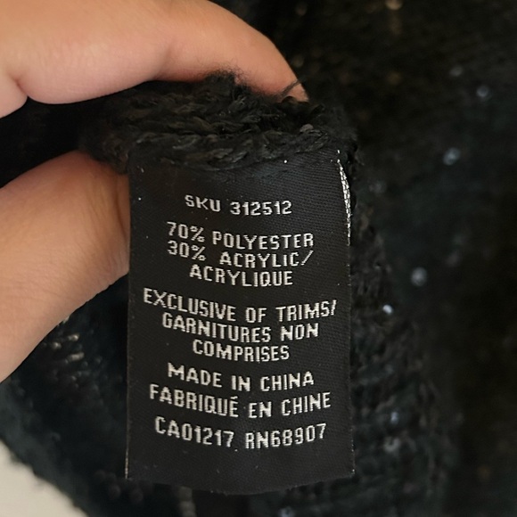 4/$20 Le chateau black sequins mesh special occasion party  sweater- size S - Picture 6 of 8